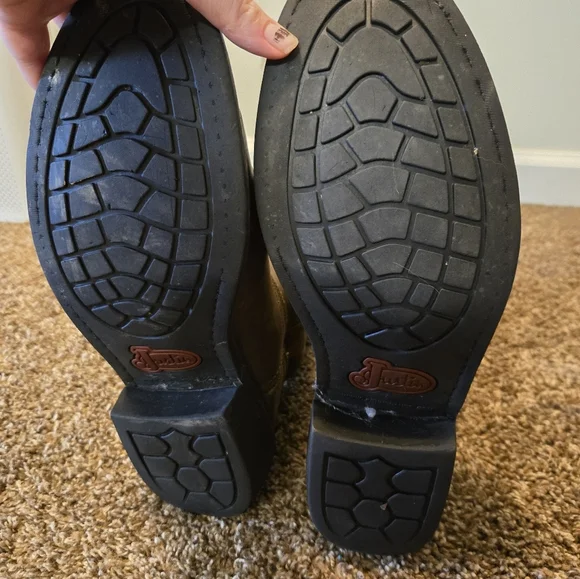 Justin Mens Cowboy‎ Boots Brown 12d JB1100 - Picture 2 of 3